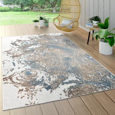 Produktbild von In- & Outdoor Teppich, Terrasse u. Balkon, Wetterfest Modern Geometrische Muster Grösse 200x290 cm