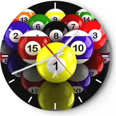 Produktbild von Wanduhr - Rund - Glasuhr - Pool Spiel Wettbewerb - 30x30cm - Schleichendes Uhrwerk - Lautlos - zum Aufhängen bereit - Dekoration Modern - Wanddekoration aus Glas - C3AR30x30-2219
