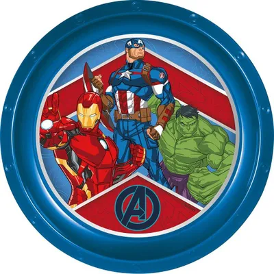 Productafbeelding van Tataway Marvel Blauw kinderbestekset van kunststof, Avengers-thema, stootvast en herbruikbaar