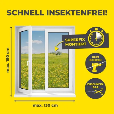 Produktbild von EASYmaxx Fliegengitter für Fenster mit Magic Click | Moskitonetz individuell zus