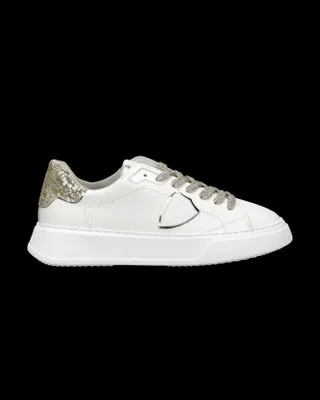 Produktbild von Philippe Model Paris Sneakers für Damen, Philippe Model Paris BTLD VG14 Temple Low, Herren, Kalbsleder, Glitzer, Weiß