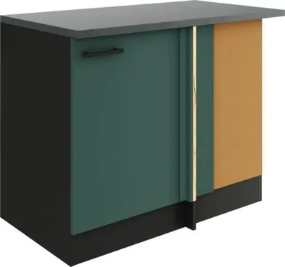 Produktbild von Optifit Eckunterschrank Verona405 BxTxH 110 x 60 x 84,8 cm grün matt zerlegt Anschlag reversibel KUVE UEL106-9+