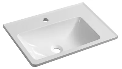 Productafbeelding van Sapho ARANA wastafel, Gussmarmor, 56x35 cm, wit, rechts
