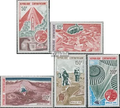 Produktbild von Briefmarken Zentralafrikanische Republik 1973 Mi 339-343 (kompl.Ausg.) postfrisch Mondlandung Apollo 17