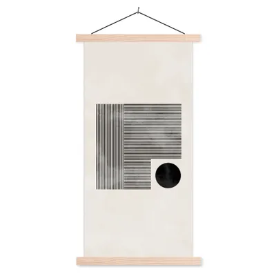 Produktbild von MuchoWow® Textilposter Quadratisch - Minimalismus - Abstrakt 40x80 cm mit holzfarbenen Rahmen - Wohnzimmer