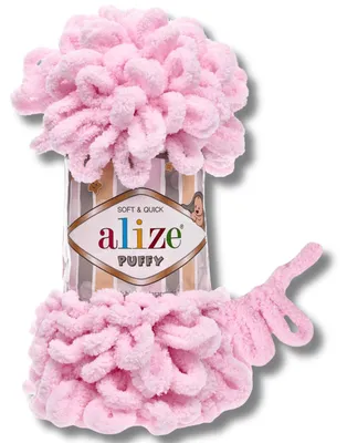 Image de Alize 1 x 100 g de laine Puffy, unie, pour le crochet et le tricot (rose bébé - 31)