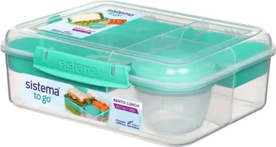 Produktbild von Sistema To Go Box 1,65 l 3 Kammern, Becher mint