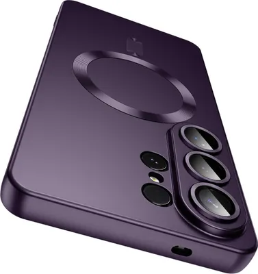 Immagine prodotto di Custodia magnetica per Samsung Galaxy S26 Ultra Custodia in silicone opaco con protezione per l'obiettivo della fotocamera, compatibile con MagSafe Viola