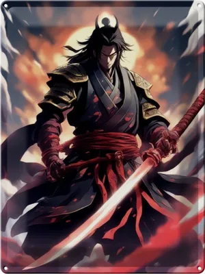 Produktbild von Blechschild 20x30cm Samurai der Windschneide