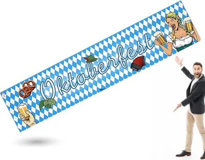 Productafbeelding van XXL  -banner, 40x150 cm. Blauw-witte decoratie voor het ophangen