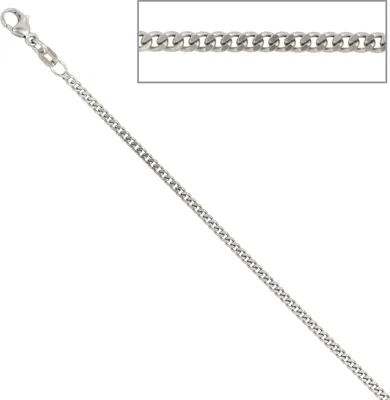Produktbild von JOBO Panzerkette 925 Sterling Silber 2 mm 42 cm Halskette Kette Karabiner