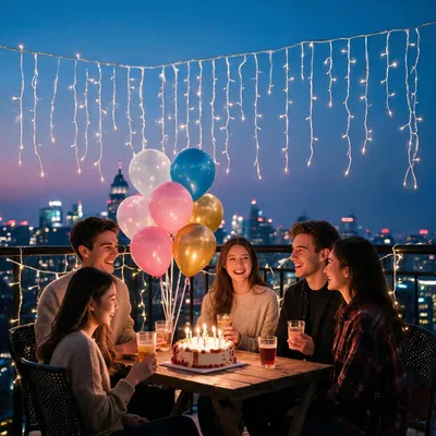 Produktbild von LARS360 Lichtervorhang 30 m, 1200 LEDs, 8 Modi, Memory & Fernbedienung, Warmweiß, Eisregen Weihnachtsbeleuchtung für Fenster, Balkon, Terrasse & Garten