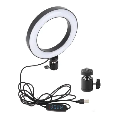 Immagine prodotto di 6'' LED Dimmable Ring Light Luce di riempimento regolabile con testa a sfera per Vlog Live Video Studio