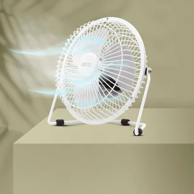 Immagine prodotto di Mini ventilatore USB – Ventilatore da tavolo con testa orientabile a 180° – Diametro 18 cm – Pale in acciaio inossidabile [51110WH]