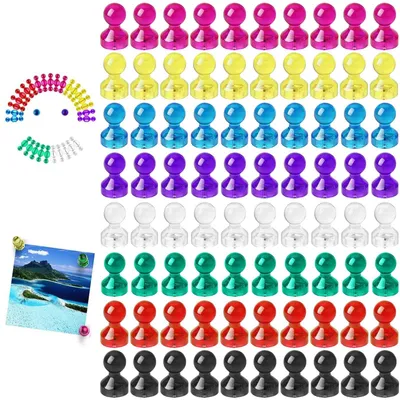 Produktbild von 80 kleine, starke Magnete, 10 x 16 mm, Whiteboard-Magnete, verschiedene Farben, magnetische Pinnwände für Schulen und Büros