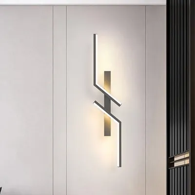 Produktbild von Wandleuchten, Innen Schwarz Modern 10W 3000k, Flur Wandbeleuchtung Warmweiß, Augenschutz, Metall LED Wandlampe, für Wohnzimmer, Flur, Balkon, Hotel