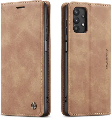 Produktbild von Samsung Galaxy A32 5G Hülle, LaimTop Retro Kunstledertasche mit Standfunktion Schutzhülle für Samsung Galaxy A32 5G Braun