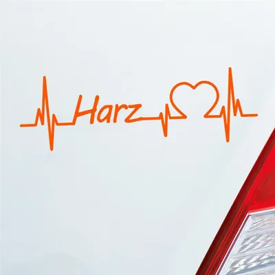 Produktbild von Auto Aufkleber Harz Puls Herzschlag mit Ferien Region Motiv 19x6 cm Orange Sticker Heckscheibenaufkleber