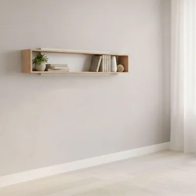 Image de Valdieri - Étagère, 151x20x32h cm chêne brun, 2 étagères