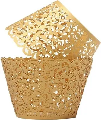 Produktbild von Muffin Cup Wrappers GOLDEN STRIPED 10 Stück