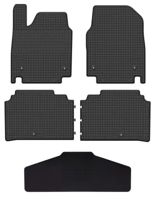 Produktbild von Gummi-Fußmatten mit Tunnelmatte für Kia EV6 ab 2021 (Crossover) – 5-tlg, Schwarz, passgenau – Wielganizator SolidTread
