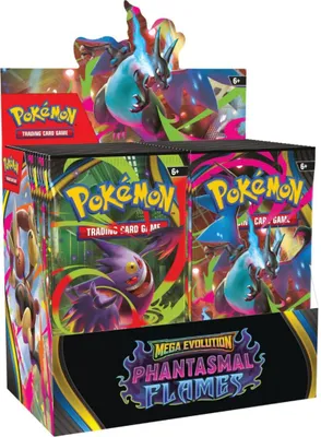 A display box of Pokémon trading card game booster packs.