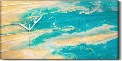 Produktbild von Dekor Leinwand Uhr Wandbilder Geräuschlos Kunstdruck 60x30 Abstrakte Kunst - weiße Hände