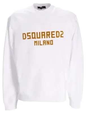 Produktbild von DSquared2 - "Milano" Sweatshirt für Herren, "Cool Fit" SY3965 (L) (Weiß/Ocker)