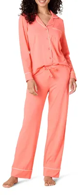 Produktbild von A. Essentials Damen Schlafanzug-Set aus Baumwollmodal mit langärmligem Hemd und