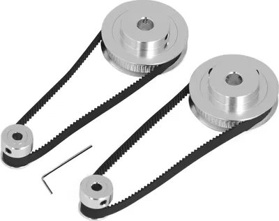 Produktbild von Zahnriemenscheiben Set 20 Zähne 60 Zähne Aluminium Synchronrad mit 280mm Länge 6mm Breite Zahnriemen für 3D Drucker 8mm/0.3in 60 Zähne Bohrung