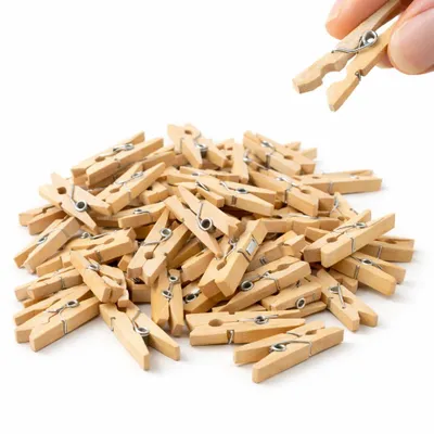 Produktbild von 100x Miniklammern 25 mm groß - Mini Holzklammer Basteln Wäscheklammern, Bastelfreund®, Adventskalender, Fotos aufhängen, DIY Projekte, aus Holz