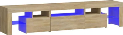 Image de vidaXL Armoire TV avec lampes LED Chêne Sonoma 200x36,5x40 cm