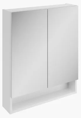 Produktbild von Fackelmann Toilettenschrank 71 x 60 x 15 cm Weiß matt, Badschrank mit Spiegel, Hängeschrank mit Stauraum und offenem Fach