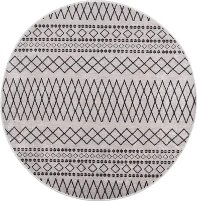 Image de Tapis lavable φ120 cm noir et blanc