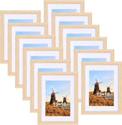 Obrázek produktu pro Rámeček na fotografie Sada rámečků 12 ks Dřevěné rámečky 13x18 cm Akrylové sklo