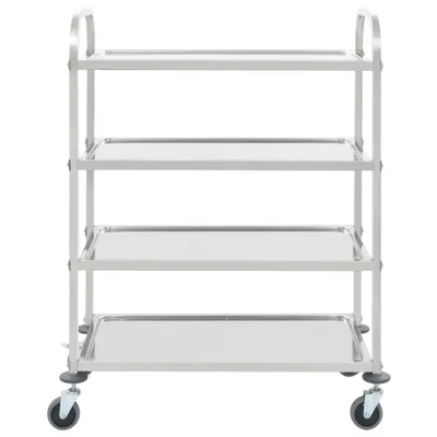 Produktbild von vidaXL 4-Stufiger Servierwagen 107 x 55 x 125 cm Edelstahl