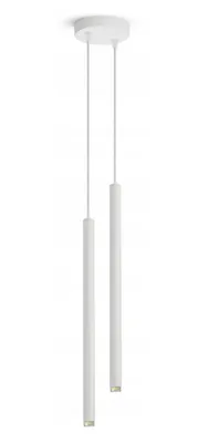 Productafbeelding van FKL DESIGN Home Deco: Plafondlamp, 2 lichtpunten, fitting G9, metalen lampenkap, onderdeel van de N853 serie (wit, model ER2)