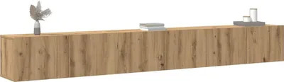 Produktbild von "Rabatt" 3-tlg. TV-Schrank-Set - Hängend Wohnwand Modern - Wandmontage Artisan-Eiche Holzwerkstoff - TV-Schränke CC12280