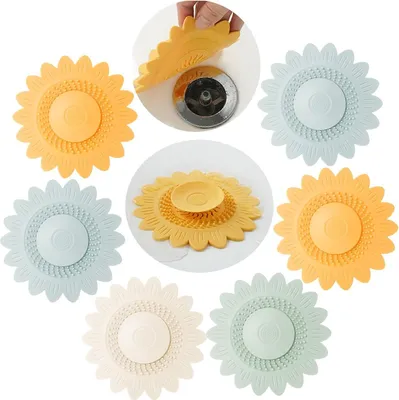 Produktbild von 6 Stück Universal Abflussstopfen Waschbeckenstöpsel Mit Haarsieb Funktion Abflusssieb Silikon Badewannenstöpsel Spülbecken Stöpsel Waschbecken Abflussstöpsel Für Küchenspüle Bäder Wäsche