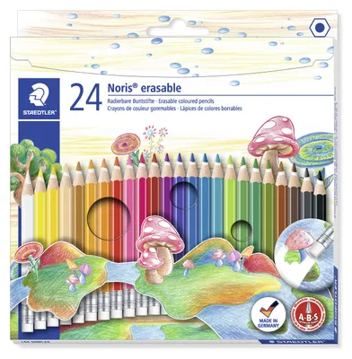 Produktbild von STAEDTLER Noris 144 50 radierbarer Buntstift Etui mit 24 Farben