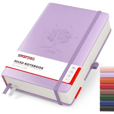 Produktbild von Notizbuch B5 Hardcover Leder 320 Seiten Liniert 100gsm Lila 19x25 cm