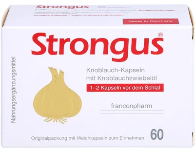 Zdjęcie produktu dla Kapsułki czosnkowe Strongus, 60 kapsułek