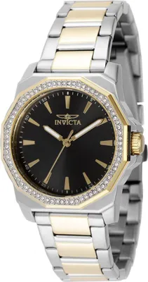 Produktbild von Invicta Speedway 49112 Damenarmbanduhr - Quartz Bewegung - Edelstahl mit schwarzem Zifferblatt - 34 mm