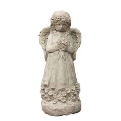 Produktbild von Schöner Blumenengel aus Steinguss Neu Frostfest Witterungsbeständig SU-2205