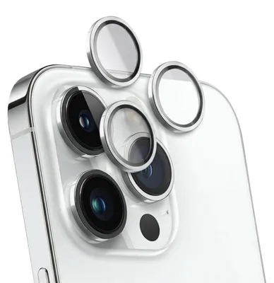 Immagine prodotto di Force Glass, pellicola in vetro per la fotocamera posteriore di iPhone 15 Pro/15 Pro Max/14 Pro/14 Pro Max, argento