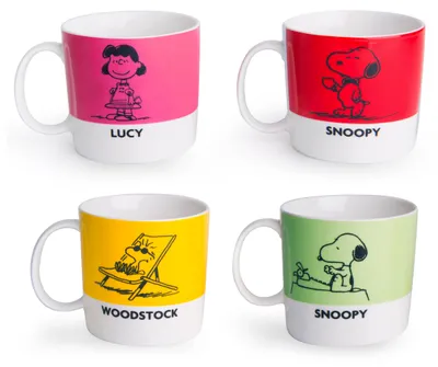 Immagine prodotto di Set Excelsa 4 tazze da latte Peanuts in porcellana New Bone China colorata