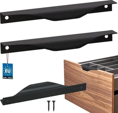 Produktbild von KOTARBAU® 2er Set Möbelgriff Möbelgriffe Schrankgriffe 160 / 180 mm ZnAl Küchengriffe Schwarz Griffe Möbel Türgriff Profilgriff Türgriffe Küche Schubladengriffe Griffe für Küchenschränke Modern