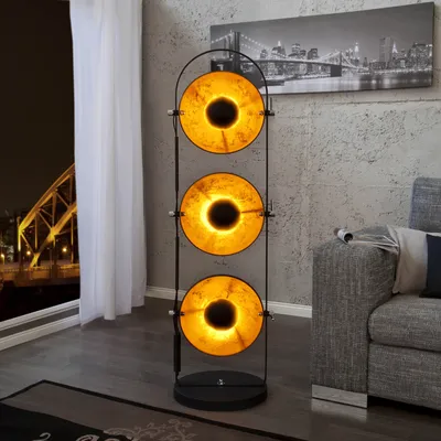 Produktbild von Stehlampe E27 130 cm Schwarz Edelstahl Retro Standleuchte