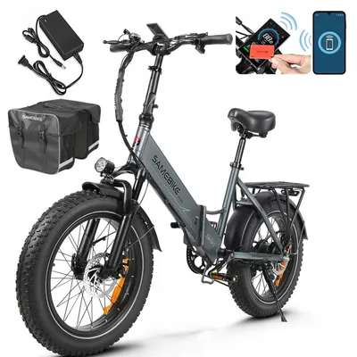 Produktbild von Skladací trekkingový e-bike mestský e-bike elektrický bicykel pre dospelých Mestský bicykel LOTDM200-II 48V 13Ah 80km 20 * 4.0 "sivý + taška