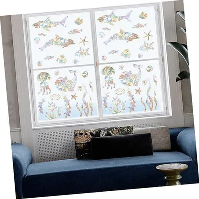 Produktbild von 2 Blätter Sonnenfänger als Prisma-Fensteraufkleber, elektrostatische Fensteraufkleber und Regenbogen-Fensterfolie für die Fensterdekoration